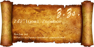 Zólyomi Zsombor névjegykártya